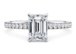 Emerald cut pave ring