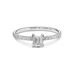 Emerald cut pave ring