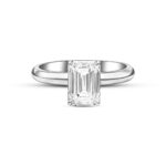 Emerald cut soliter ring