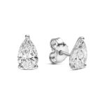 Pear cut diamond stud