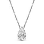 Pear cut soliter necklace