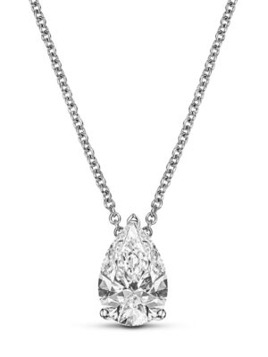 Pear cut soliter necklace