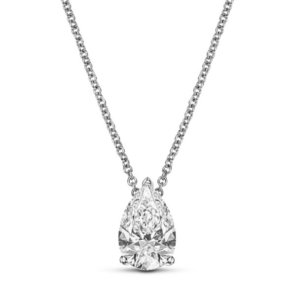 Pear cut soliter necklace