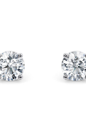 Round cut diamond stud