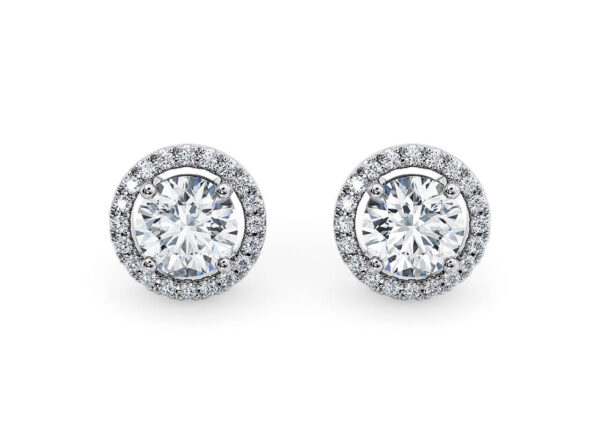 Round halo diamond stud